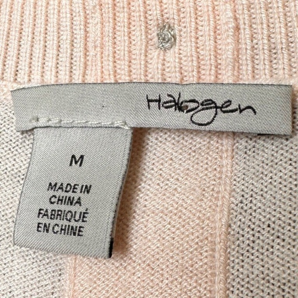 Halogen Pink Cashmere Blend Layered Hem Sweater Women's Med Cottagecore Milkmaid - Picture 3 of 4